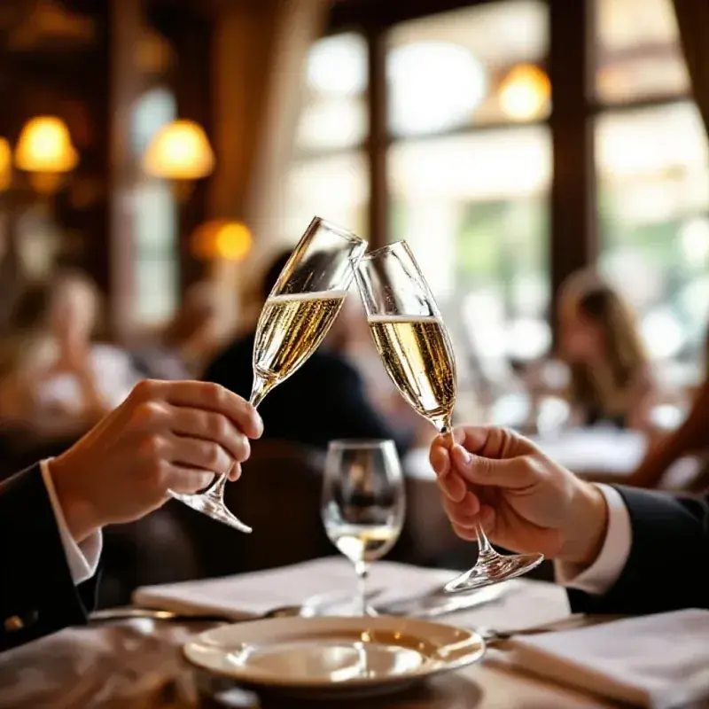 Champagne being tasted in the mouth