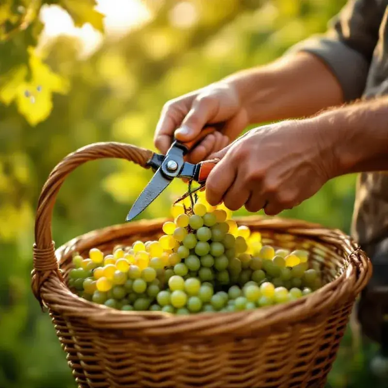 Hands of an experienced harvester gently snipping a bunch of