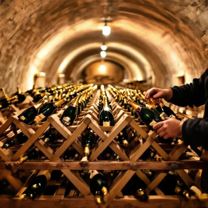 Traditional champagne riddling racks