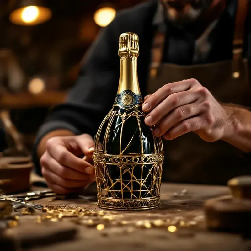 Close-up of artisan craftsman hands working on a decorative luxury