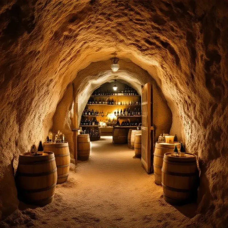 The entrance to a deep underground chalk cave