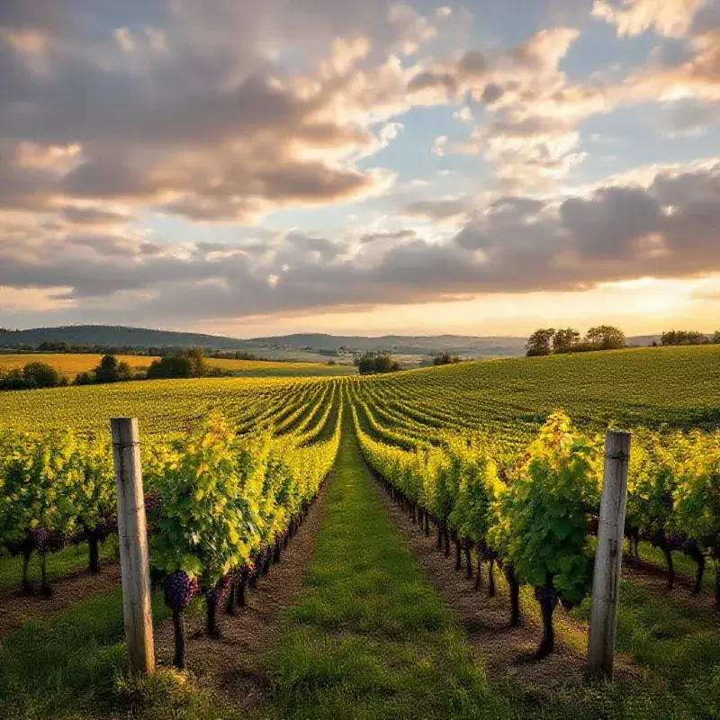 A view over a Côte des Bar vineyard in Burgundy-style