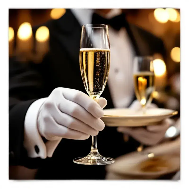 Champagne service at a formal event