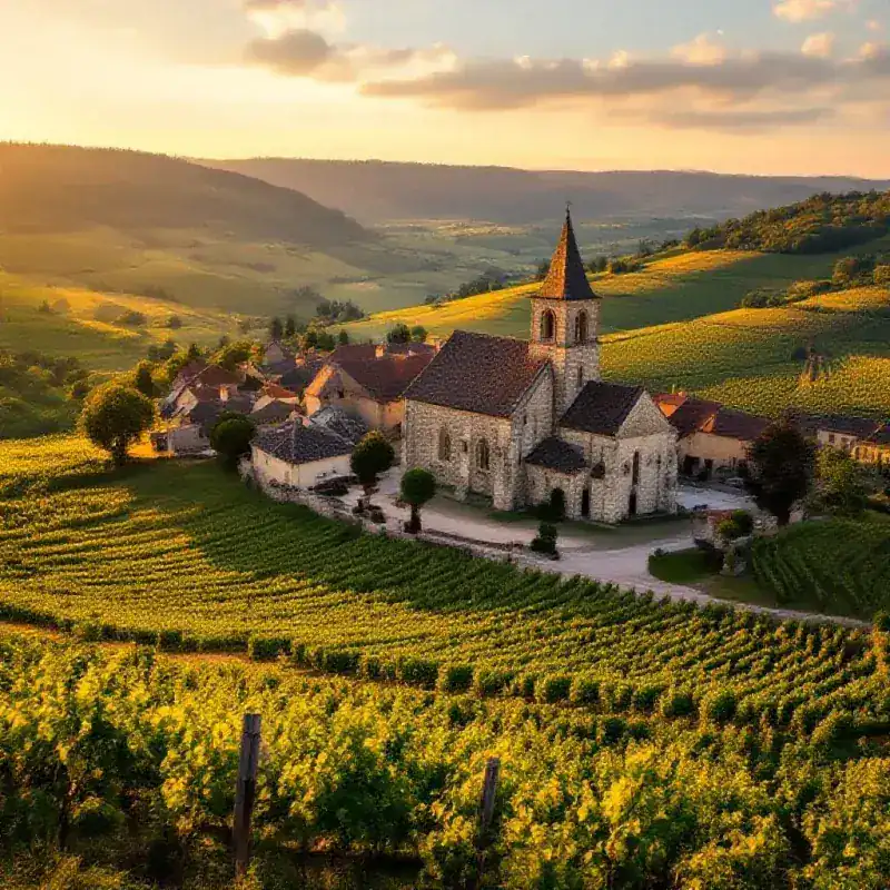Panoramic view of a picturesque Champagne village