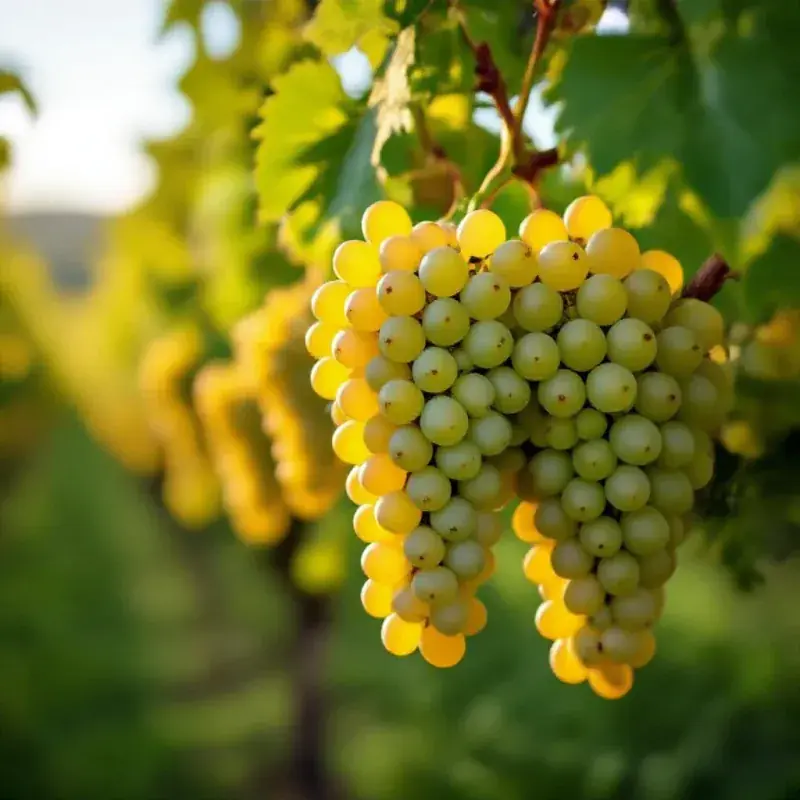 Ripe Chardonnay grape bunches