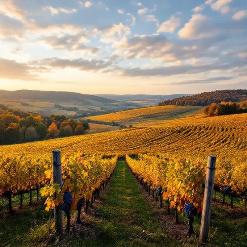 Montagne de Reims vineyard panorama in autumn