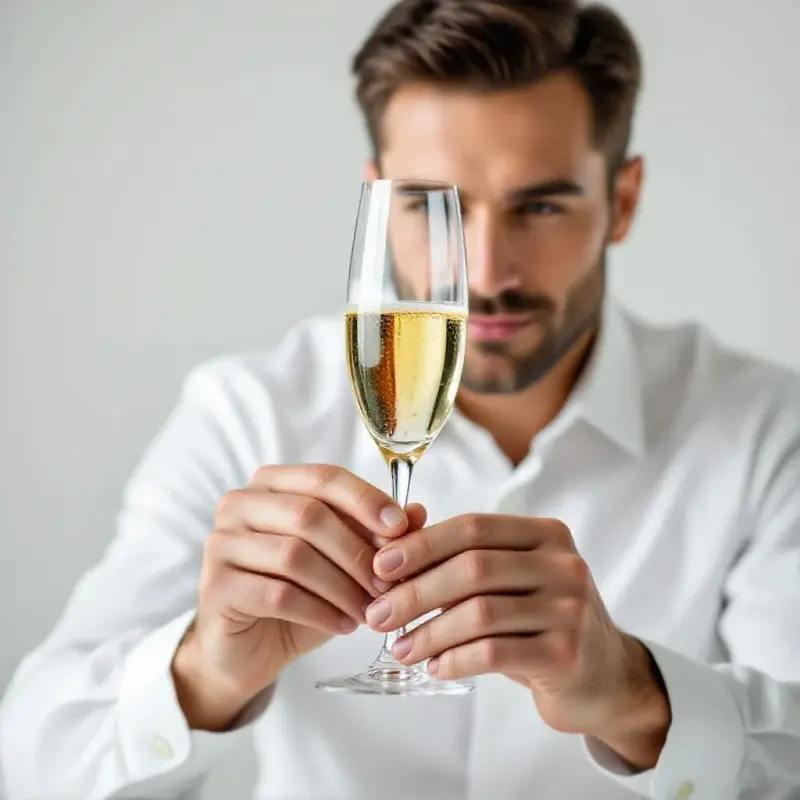 Champagne sommelier at a professional tasting