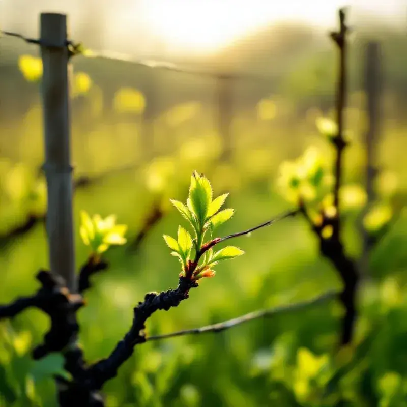 Champagne vineyard in spring