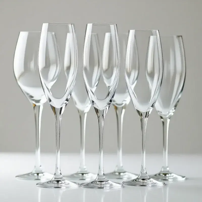 Collection of champagne glass shapes arranged together